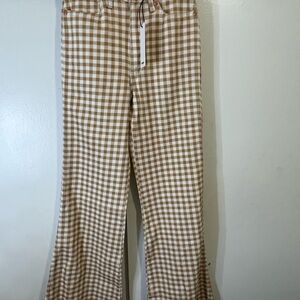 Wrangler Tan Checkered Flare Jeans